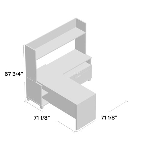 Upper Square™ DeSandre Reversible LShape Metal Leg Executive Desk with
